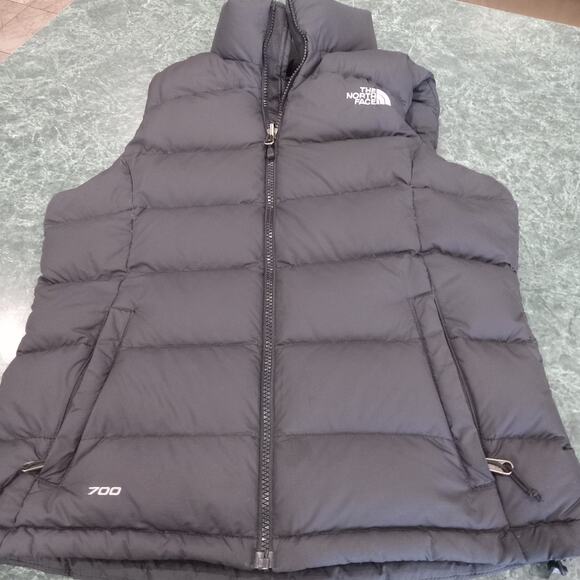 North Face 700 Down Puffer Vest Womens Small Black Goose Down Insulated Winter - Picture 1 of 15